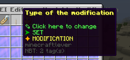 Set the type of modification to SET
