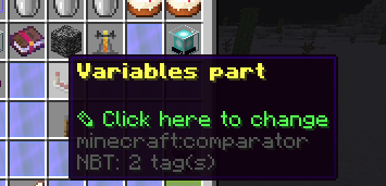 You click on this icon to open the variables editor